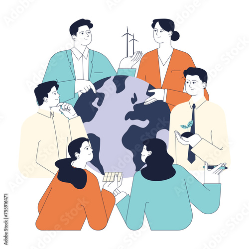 Political action. World climate summit. Global leaders unite for climate