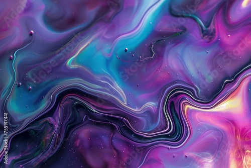 Abstract fluid holographic. Abstract neon. Generate Ai