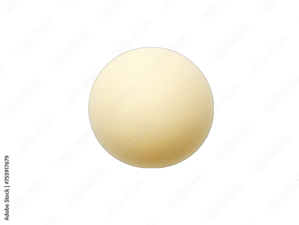 white ball isolated on transparent background, transparency image, removed background