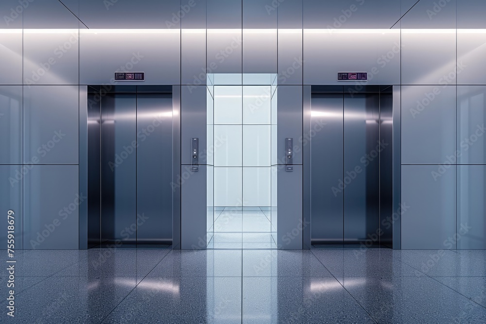 Within the impressive confines of a contemporary office building, modern elevators stand as a testament to innovative design and architectural excellence Within the impressive confines of a contemporary office building, modern elevators stand as a testament to innovative design and architectural excellence