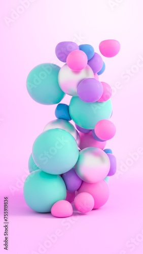 3D Colorful Floating shapes background © MclittleStock