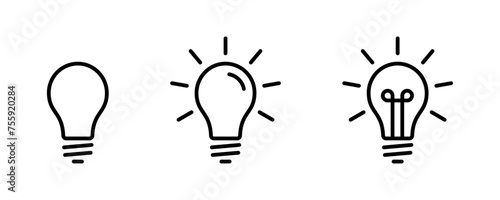 Light bulb icon set photo