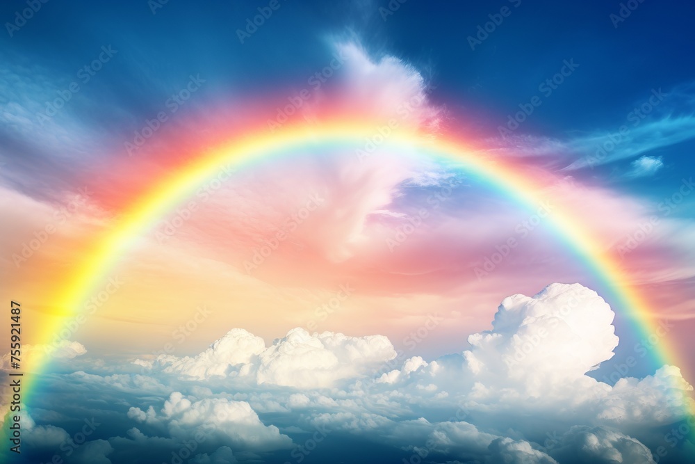 Double rainbow arching across the sky