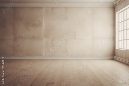Empty room with neutral tones for mock ups © KerXing