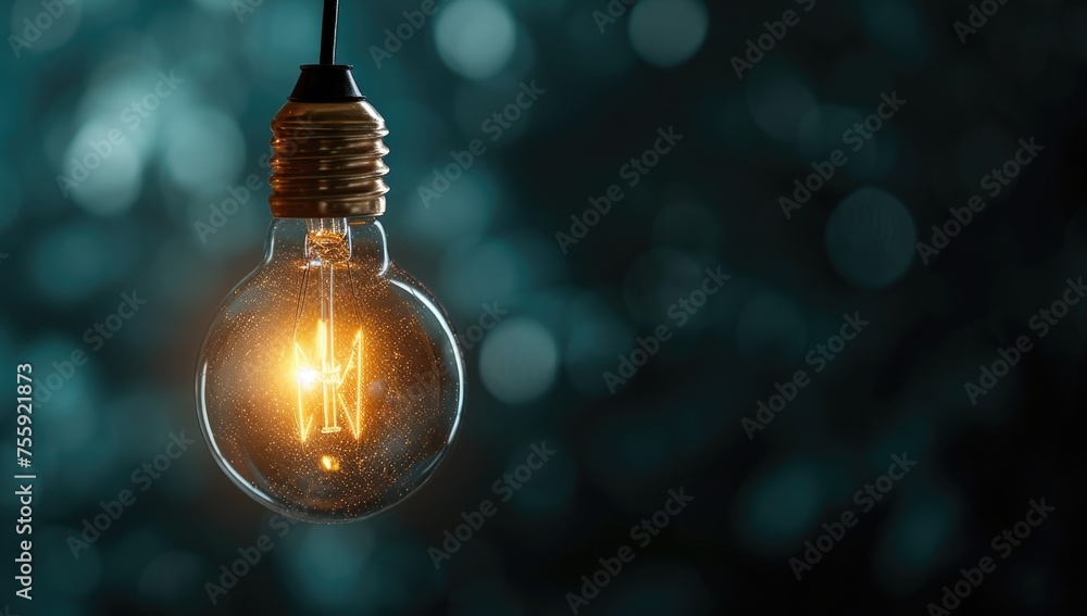 "The radiance of a light bulb represents the brilliance of entrepreneurialism, sparking innovation and driving business growth - obrazy, fototapety, plakaty 