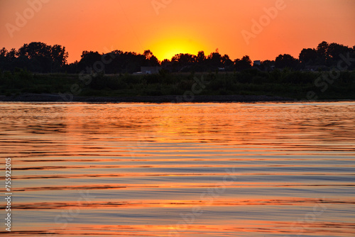 sunset over the river