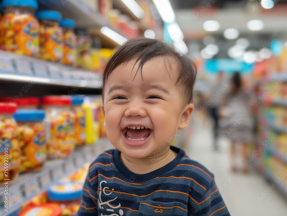 A Child In The Supermarket Shopping, Radiant Smiles. A Gleeful Journey Through the Supermarket. A Happy Customer. A Child In The Supermarket Shopping, Radiant Smiles. A Gleeful Journey Through the Supermarket. A Happy Customer.
