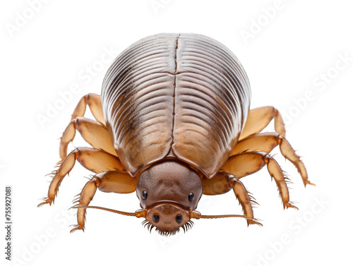 Roly-poly woodlouse isolated on transparent background, transparency image, removed background © transparentfritz