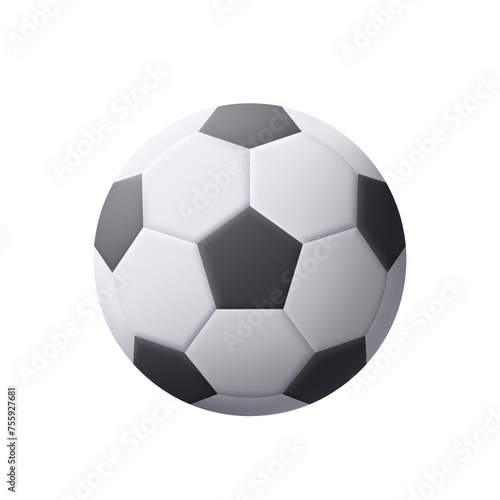 Soccer or football ball. Sport concept. 3d vector icon. Cartoon minimal style.