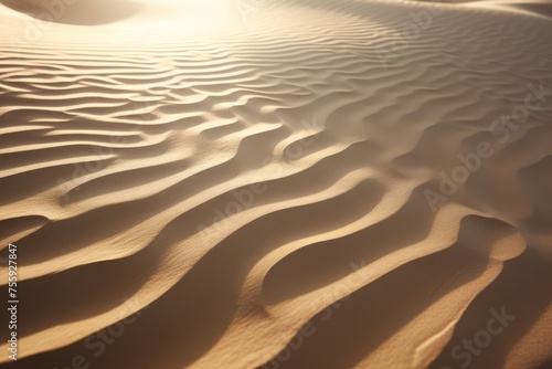 A photograph showcasing the intricate play of light and shadow on a desert dune © KerXing