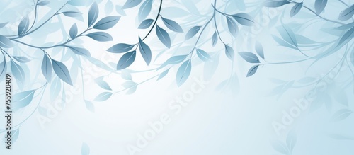 Elegant light blue leafy pattern for business cards and websites.