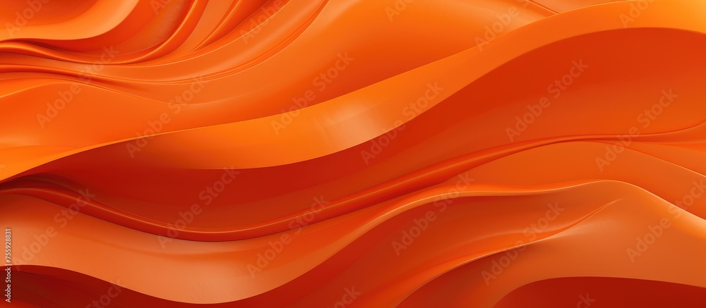 A detailed close up of a vibrant orange wave against a crisp white background, showcasing the intricate pattern and delicate petals of a flowering plant - obrazy, fototapety, plakaty 