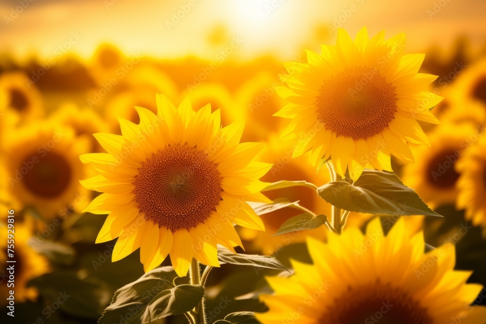 A field of sunflowers basking in sunlight, symbolizing solar energy