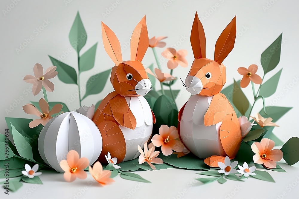 Obraz premium selfmade easter bunny and easter eggs