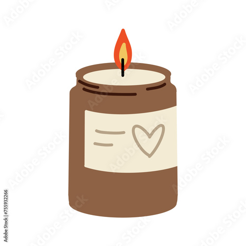 Various candle. Wax candle illustration. Soy wax candles in jar. Different shapes and sizes. Vector clipart collection