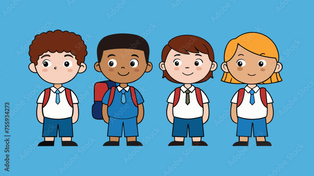 School Children Vibrant Vector Cartoons for a Playful Learning Atmosphere School Children Vibrant Vector Cartoons for a Playful Learning Atmosphere