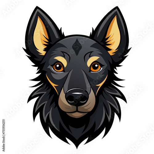 Dog black head vector
