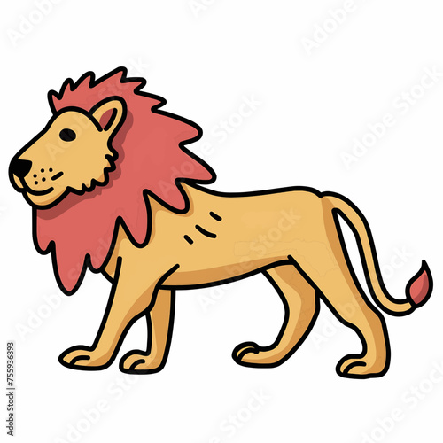 lion cartoon isolated on white background