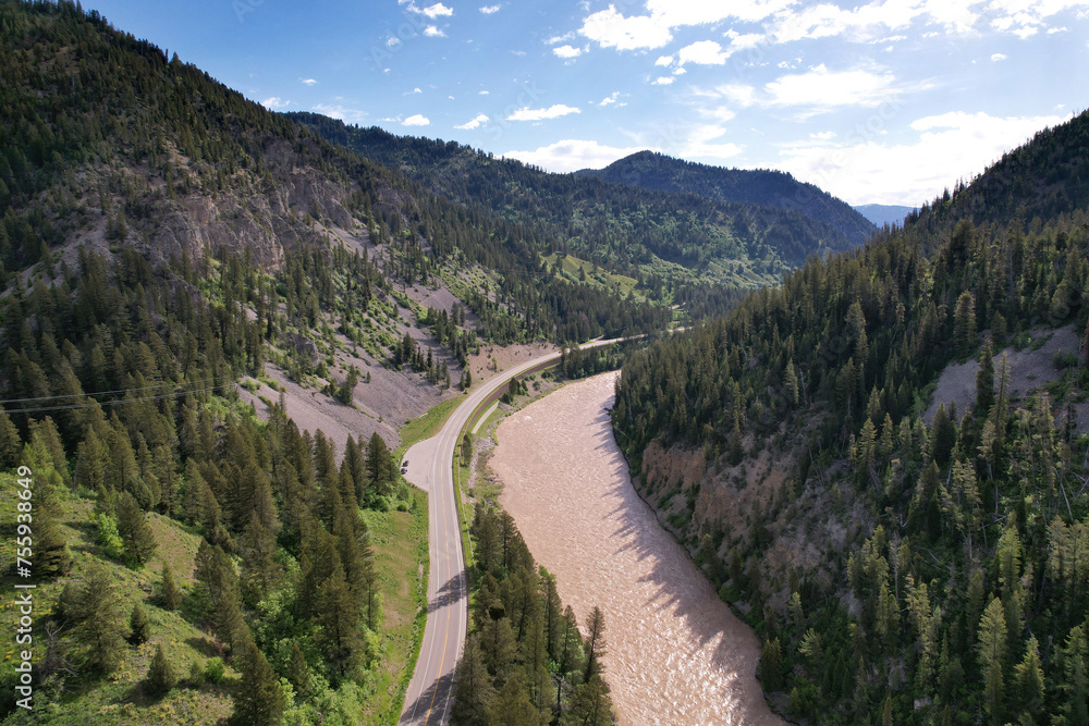 Fototapeta premium blind canyon on the snake river and US highway 26, wyoming