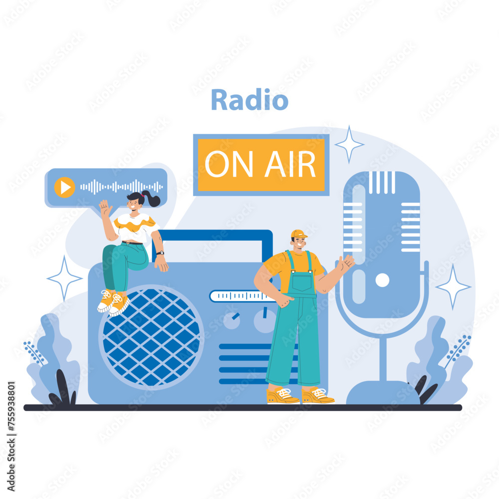 Mass media concept. Flat vector illustration. Mass media concept. Flat vector illustration.