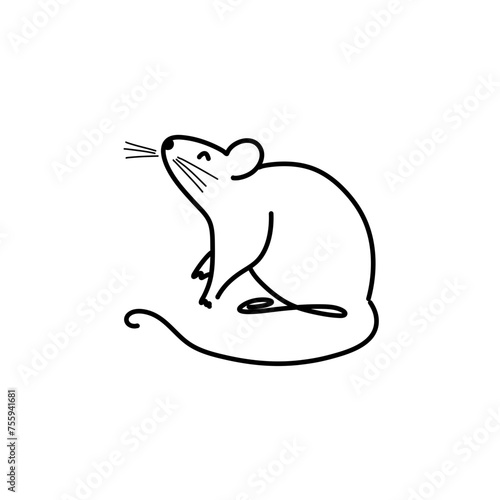 Hand drawn rat 