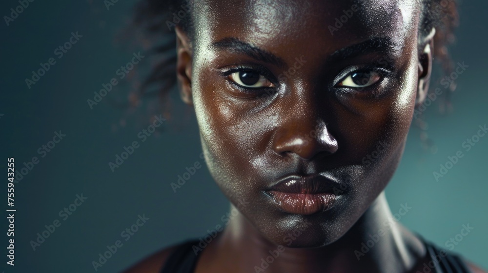 Close-up of a person with a black face. Suitable for social issues or diversity concepts. Close-up of a person with a black face. Suitable for social issues or diversity concepts.