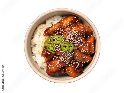 Bowl with food isolated on transparent background, transparency image, removed background