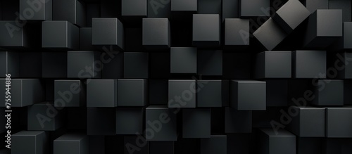 Black geometric cube pattern without seams