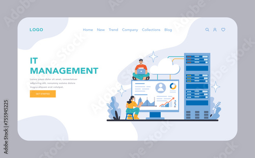 Operational processes and technologies concept. Flat vector illustration.