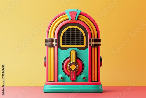 Retro styled 3D jukebox icon.