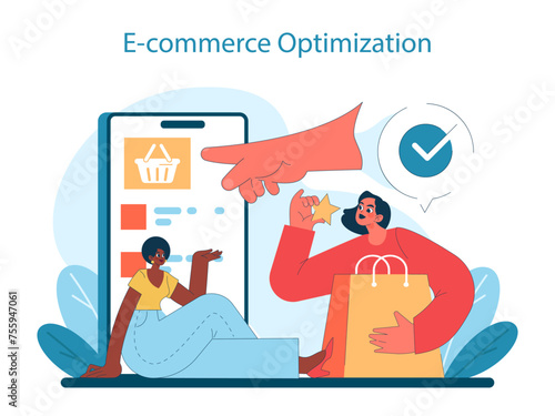 Marketing 5.0 concept. Enhancing online shopping experience
