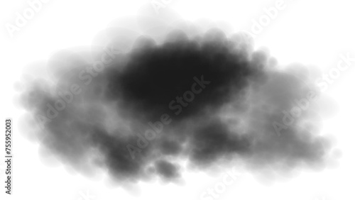 Rainstorm overcast clouds on transparent rendering png