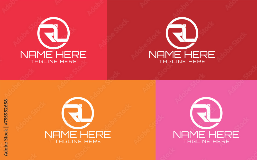 Fototapeta premium Letter RL Logo design in a circle