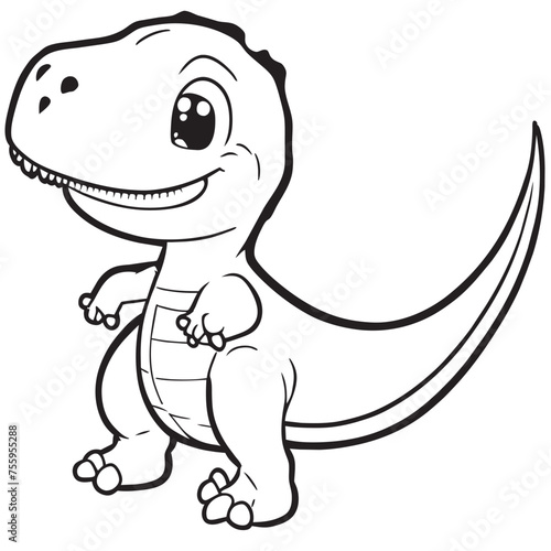 dinosaur  vector illustration line art