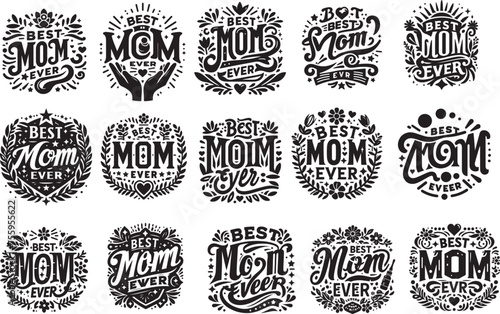 Best mom ever typography design.