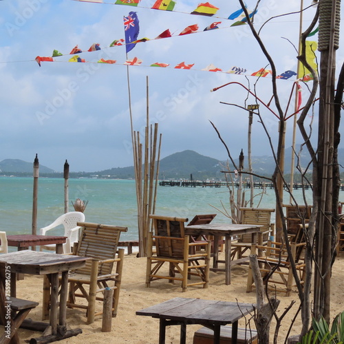 Bar on the beach on Ko Samui  Thailand on January 24th  2024