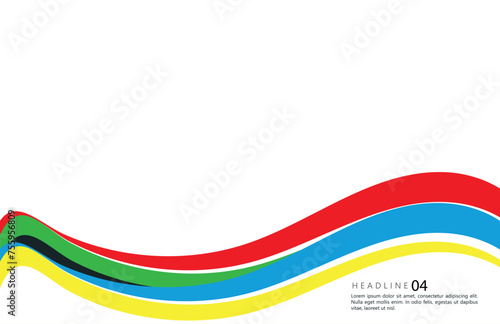 Abstract curly line with olympic color.