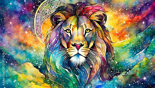 abstract background leo zodiac lion photo