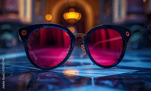 Sunglasses and smartphone on marble floor © Vadim