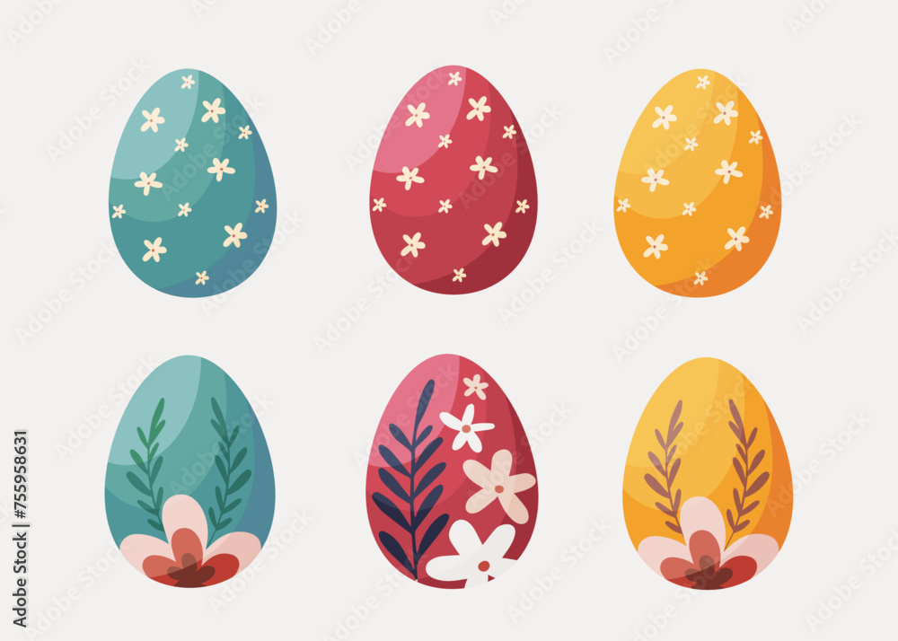 Set of colorful Easter eggs, easter eggs collection with happy colours Set of colorful Easter eggs, easter eggs collection with happy colours