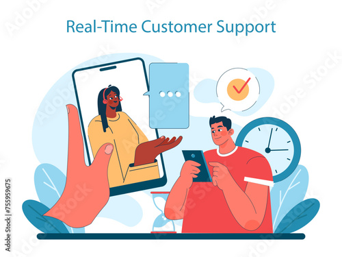 Marketing 5.0 concept. Efficient real-time customer support