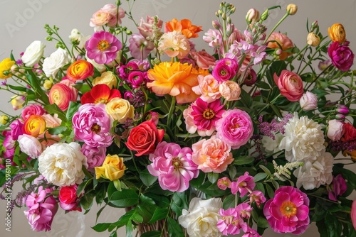 Vibrant bouquet of assorted colorful flowers