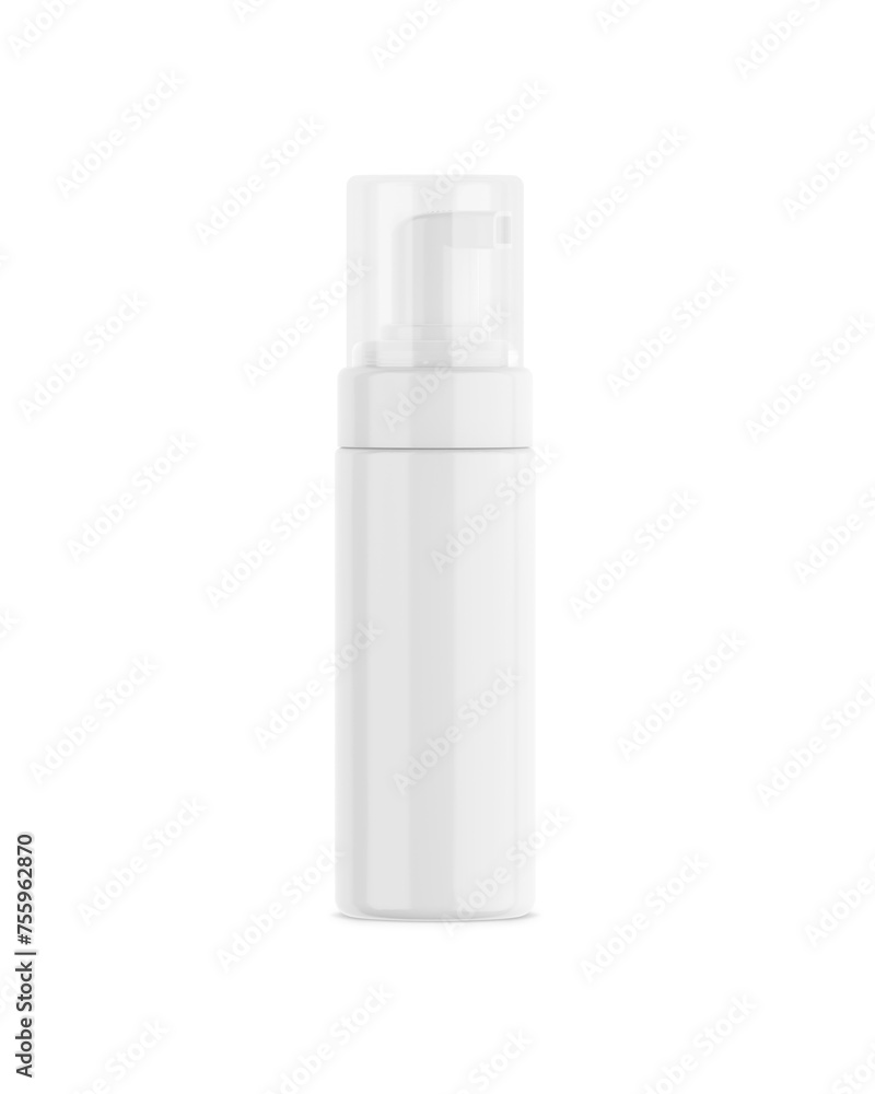an image of a White Foamer Bottle isolated on a white background an image of a White Foamer Bottle isolated on a white background