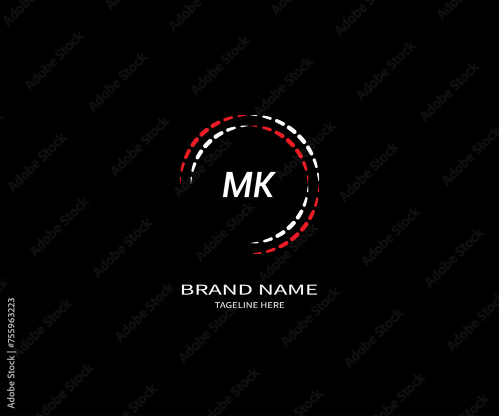 MK LETTER LOGO Design ONE BLACK BACKGROUND MK LETTER LOGO Design ONE BLACK BACKGROUND