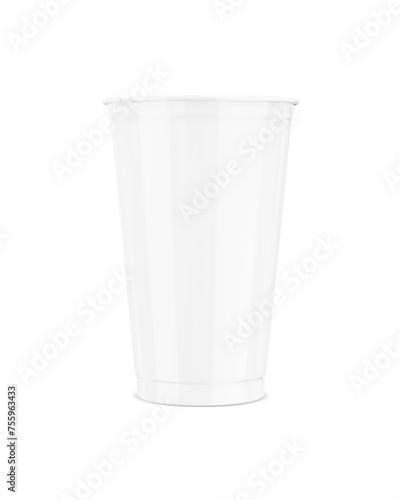 An image of a White Plastic Soda Cup isolated on a white background