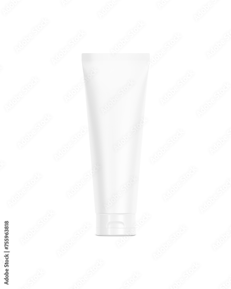 An image of a White Plastic Cosmetic Tube isolated on a white background An image of a White Plastic Cosmetic Tube isolated on a white background