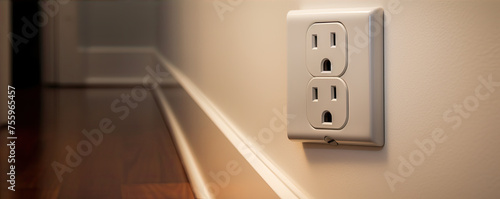 Close-up image of a dual electrical outlet