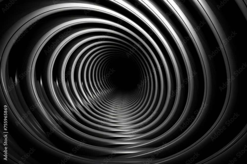 Fototapeta premium A dynamic shot of a hypnotic 3D tunnel twisting and turning endlessly in a mesmerizing way with captivating motion