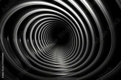 A dynamic shot of a hypnotic 3D tunnel twisting and turning endlessly in a mesmerizing way with captivating motion