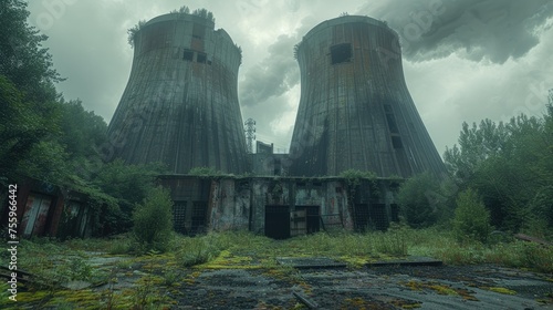 Abandoned nuclear power plant overgrown with nature salvaging its reign